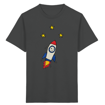 Fröhliches Raketen T-Shirt für Abenteurer - Kinder Bio T-Shirt