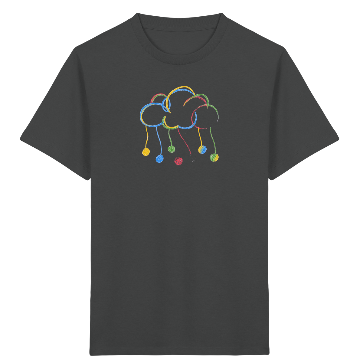 Bunte Farbpunkt Wolke - Kinder Bio T-Shirt