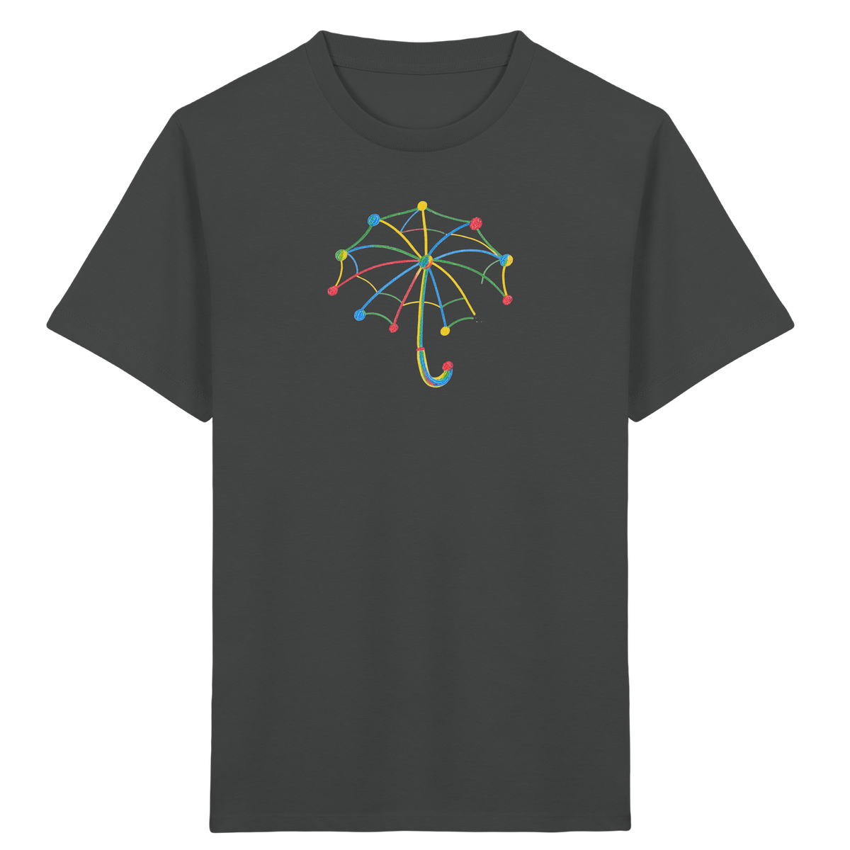 Bunter Farbpunkt Regenschirm - Kinder Bio T-Shirt