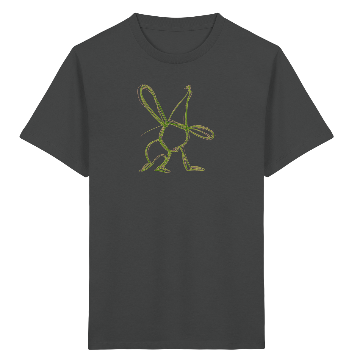 Moosgrüner Wackelhase mit Schultüte - Kinder Bio T-Shirt