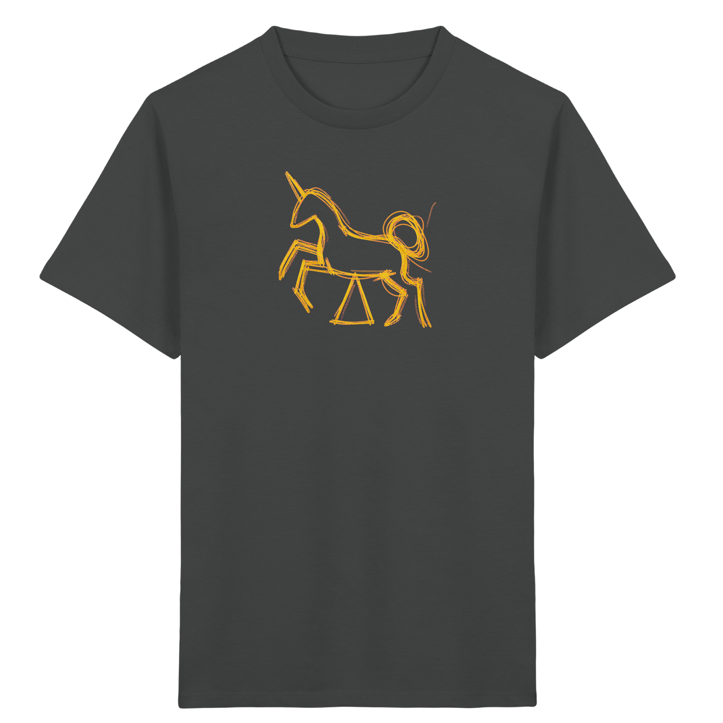 Currygelbes Einhorn zur Einschulung - Kinder Bio T-Shirt
