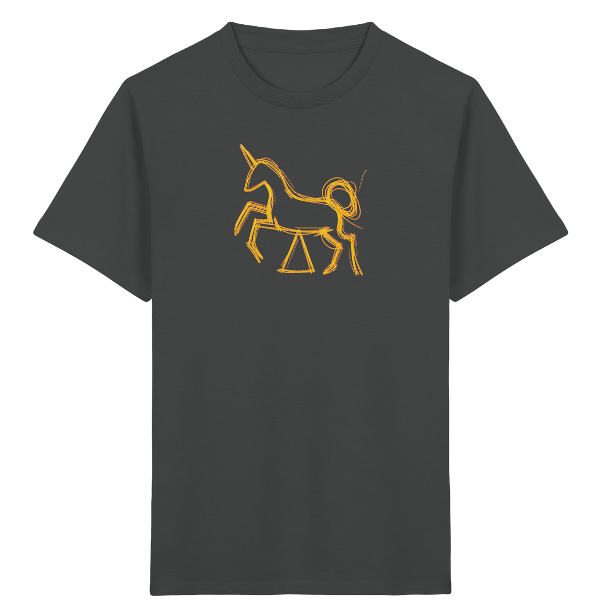 Currygelbes Einhorn zur Einschulung - Kinder Bio T-Shirt