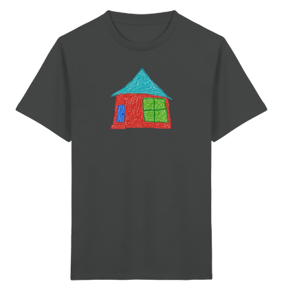 Rotes Haus mit Türkisdach - Kinder Bio T-Shirt