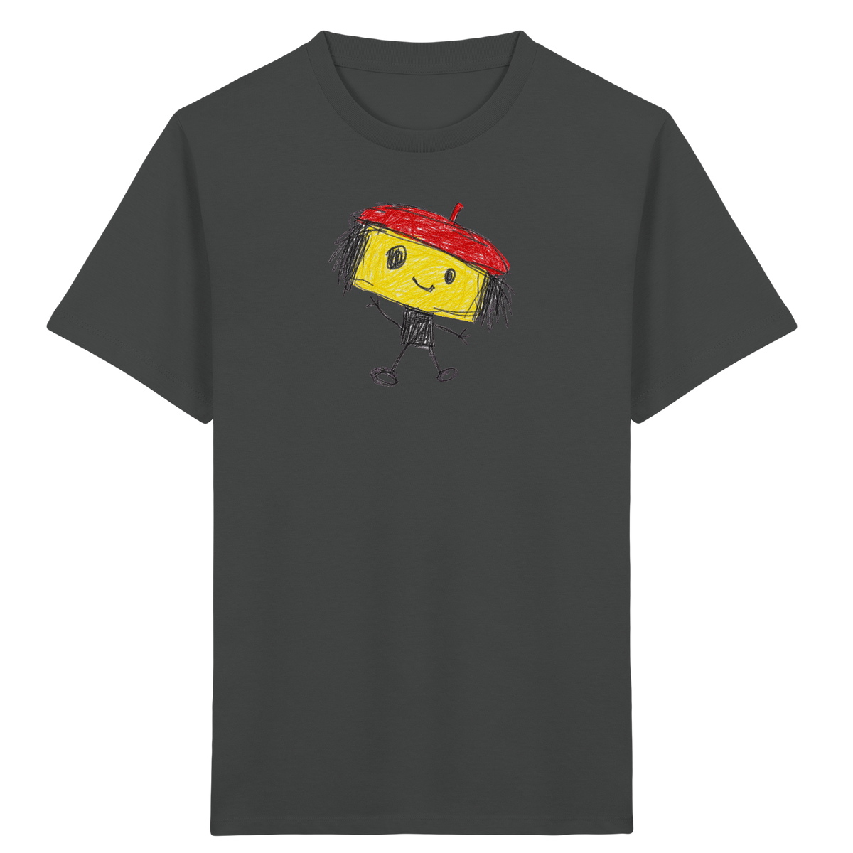 Kritzelkopf mit roter Mütze - Kinder Bio T-Shirt