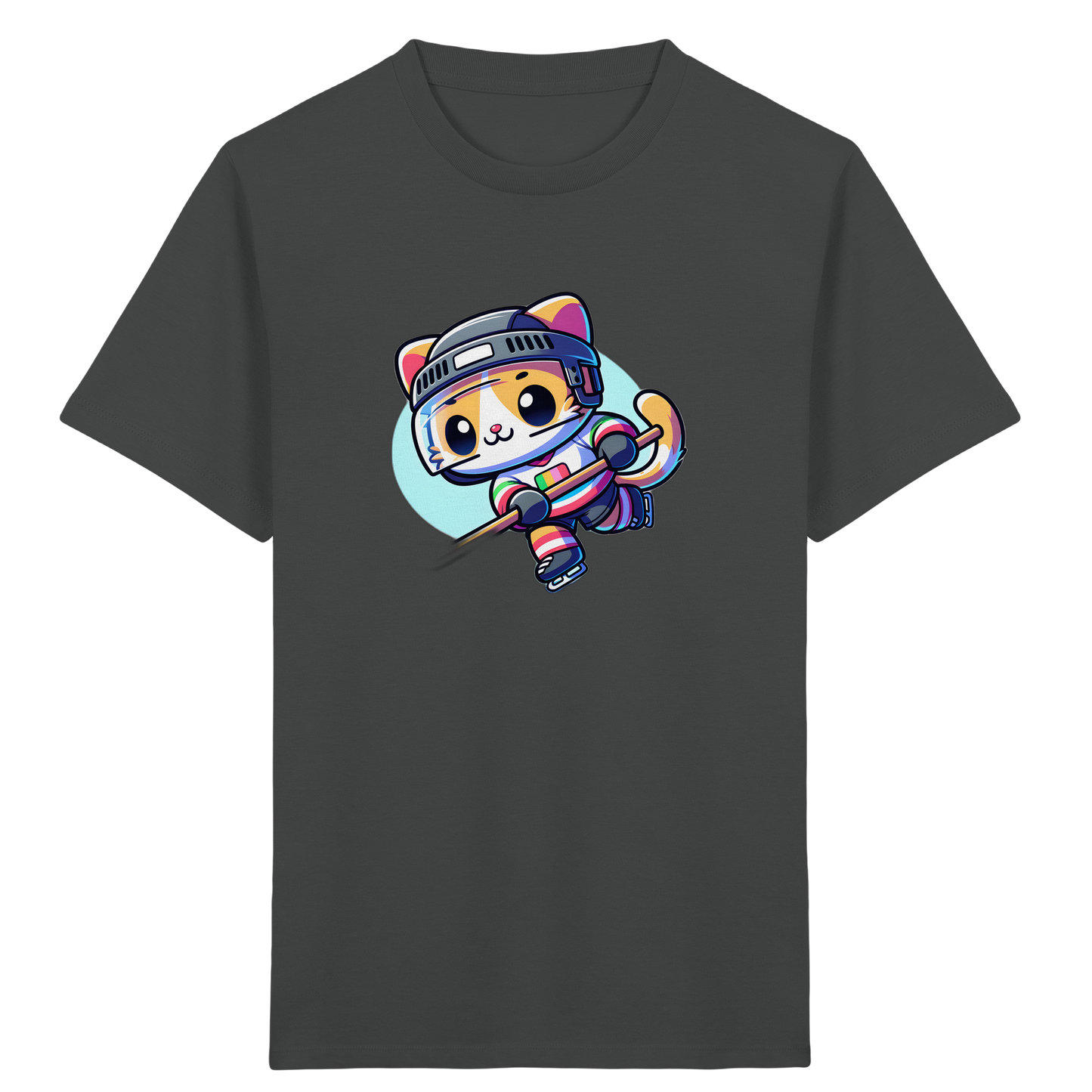 Eishockey Katze: Fröhliches Kinder T-Shirt