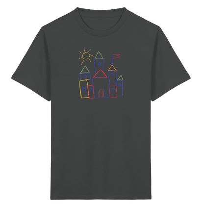 Fröhliches T-Shirt mit Märchenburg Motiv - Kinder Bio T-Shirt