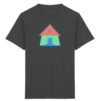 Mintgrünes Haus mit Spitzdach - Kinder Bio T-Shirt