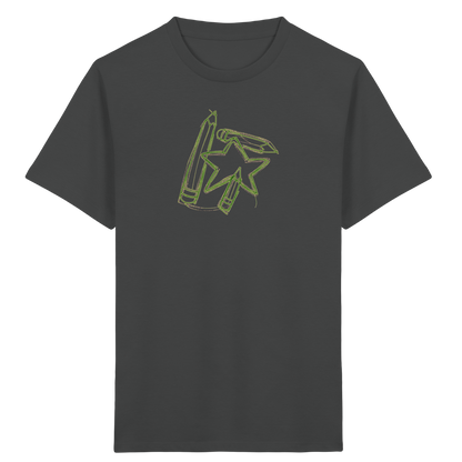 Grüne Stiftefamilie mit Mutstern - Kinder Bio T-Shirt