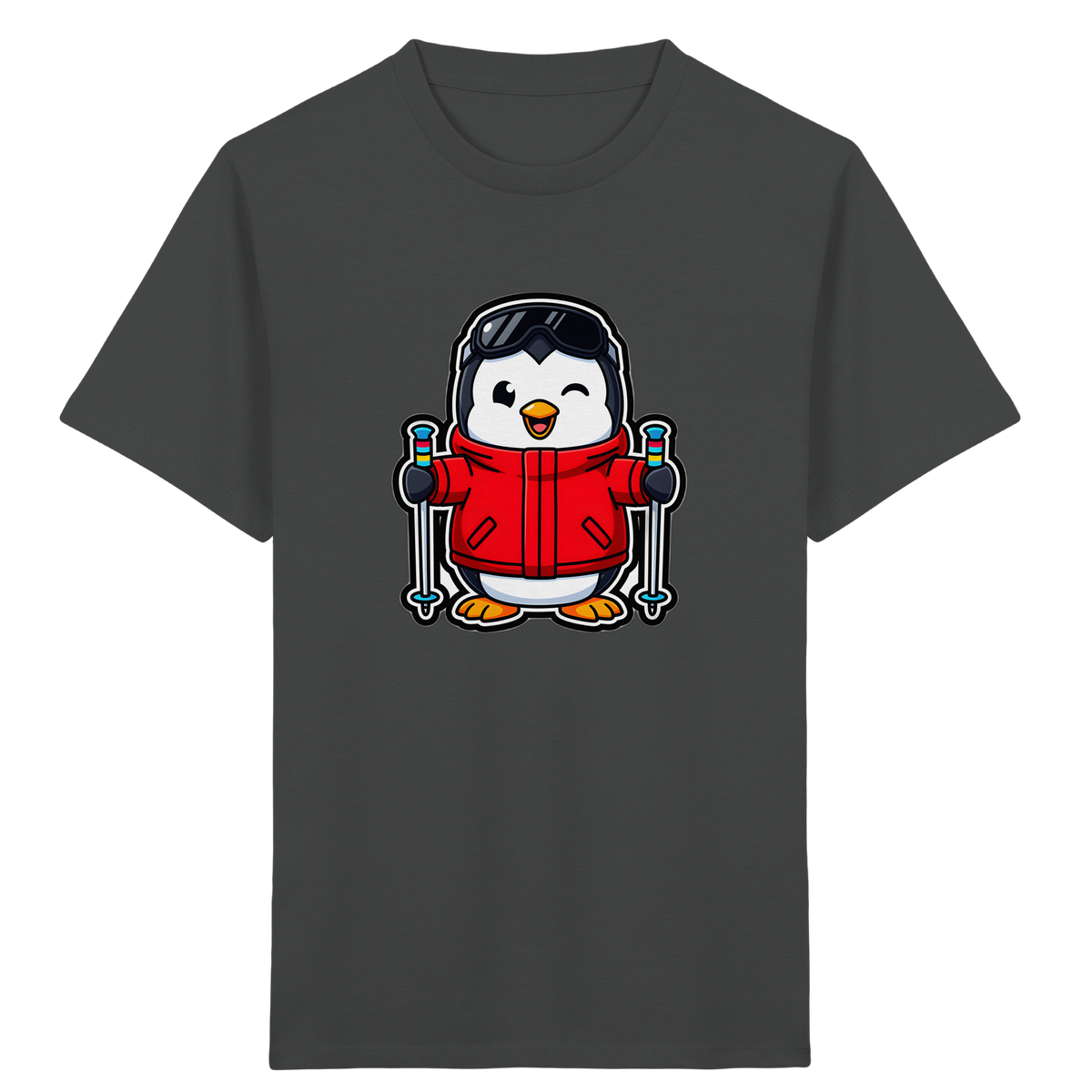 Fröhlicher Pinguin Ski Abenteuer Shirt - Kinder Bio T-Shirt