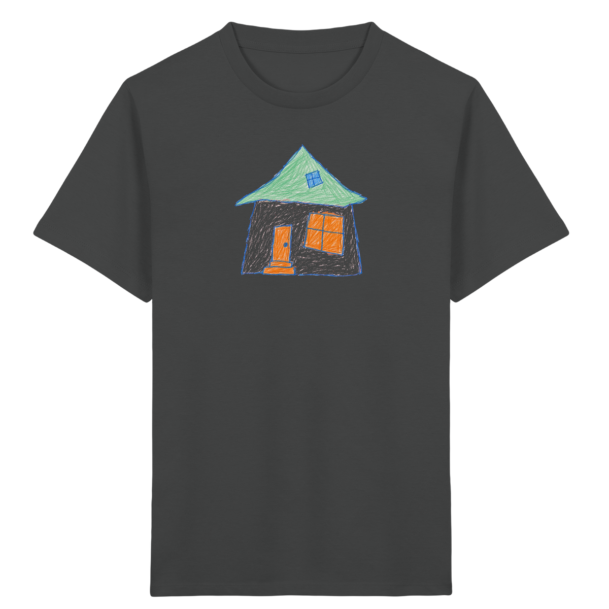 Rosa Haus mit Dachfenster - Kinder Bio T-Shirt