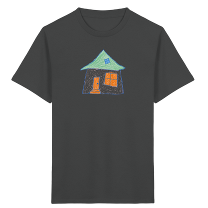 Rosa Haus mit Dachfenster - Kinder Bio T-Shirt