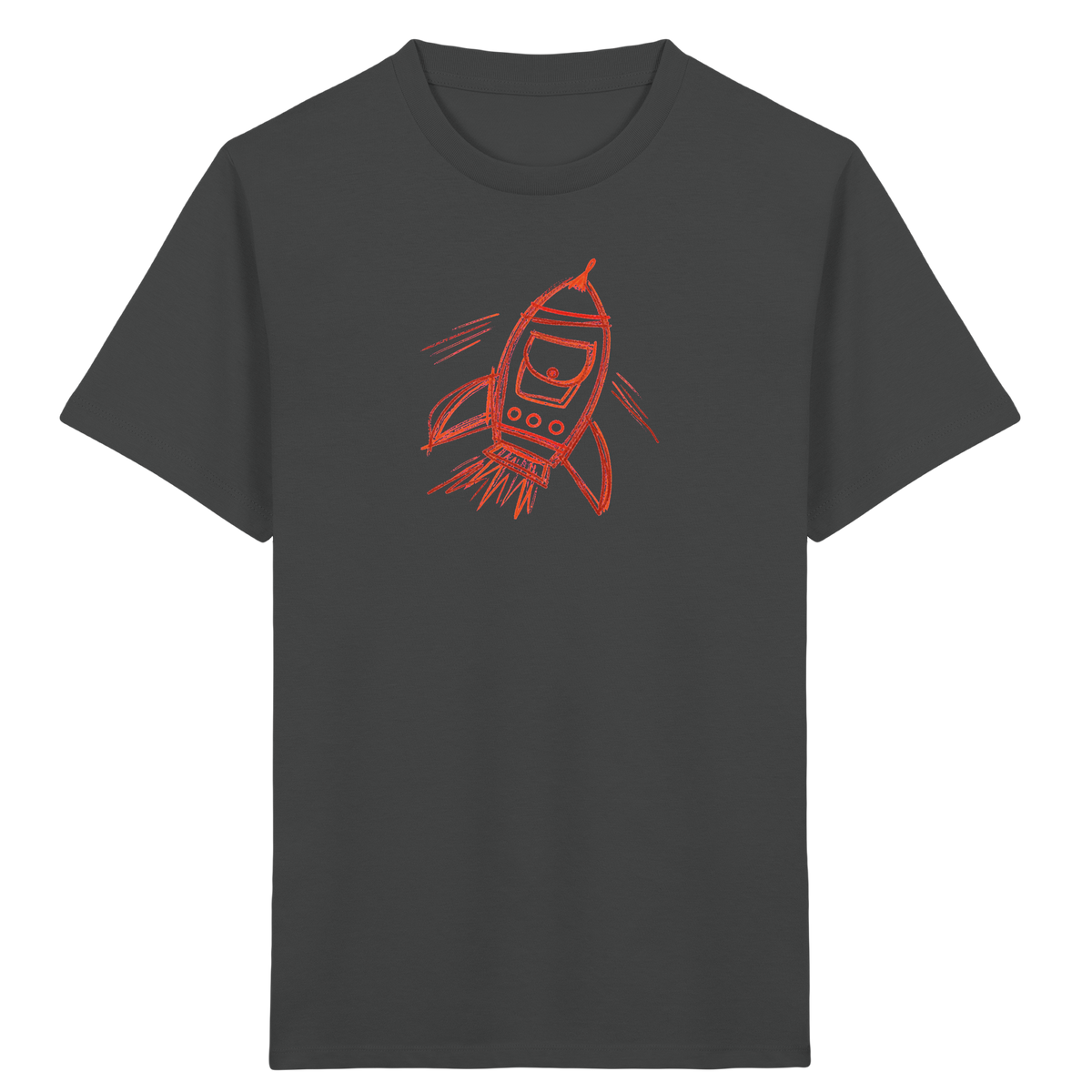 Kupferne Schulrakete mit Ranzenfenster - Kinder Bio T-Shirt