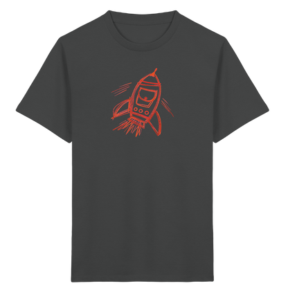 Kupferne Schulrakete mit Ranzenfenster - Kinder Bio T-Shirt