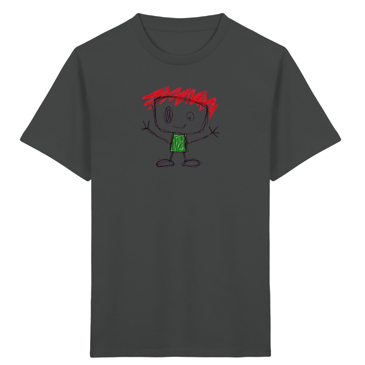 Kritzelkopf mit rotem Strubbelkamm - Kinder Bio T-Shirt