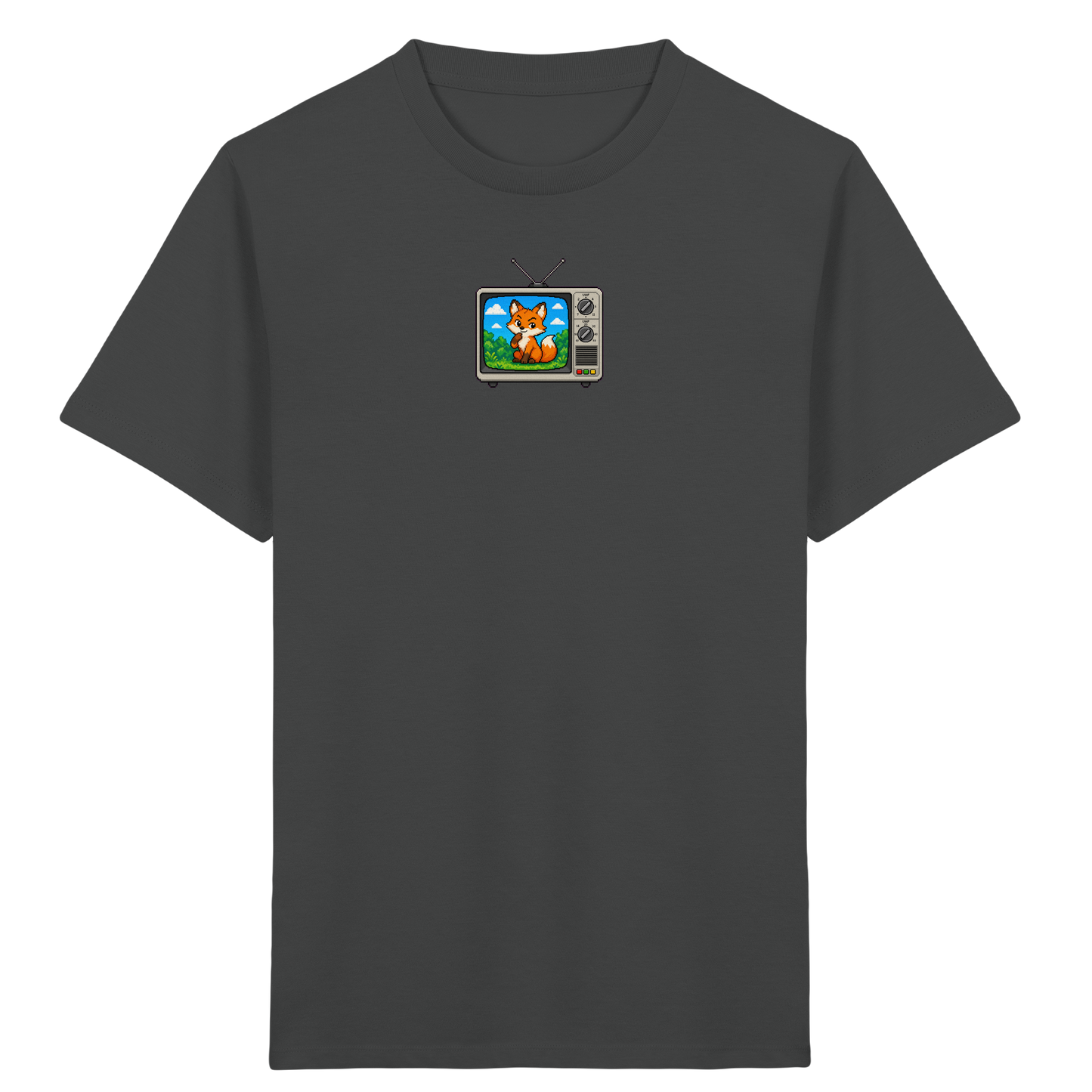 Pixel Fuchs im Retro Fernseher - Kinder Bio T-Shirt