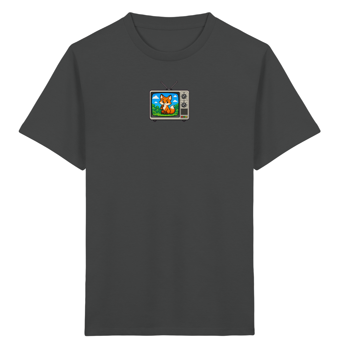 Pixel Fuchs im Retro Fernseher - Kinder Bio T-Shirt