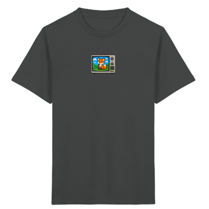 Pixel Fuchs im Retro Fernseher - Kinder Bio T-Shirt