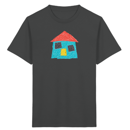 Türkises Haus mit Zwillingsfenstern - Kinder Bio T-Shirt