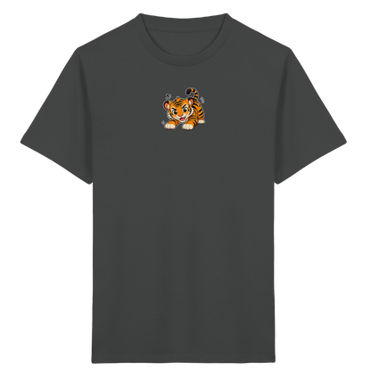 Verspielter Tiger: Fröhliches Kinder T-Shirt - Kinder Bio T-Shirt
