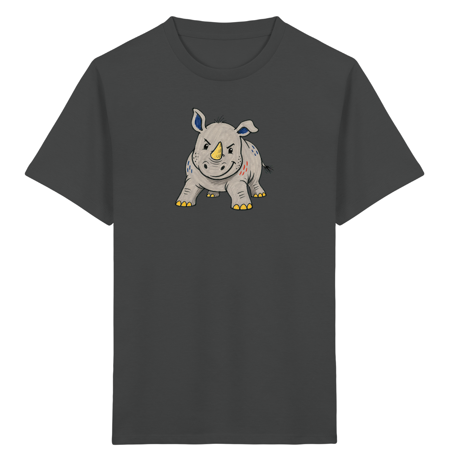 Cooles Nashorn T-Shirt fuer Wildfaenge - Kinder Bio T-Shirt