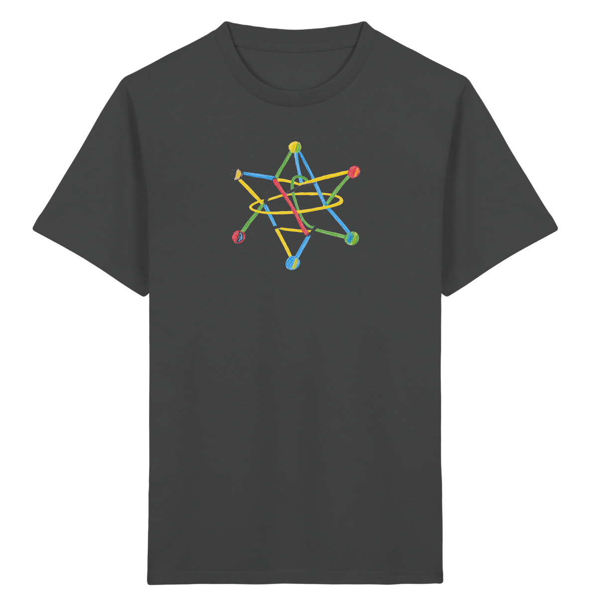 Buntes Sternobjekt Kinderzeichnung - Kinder Bio T-Shirt