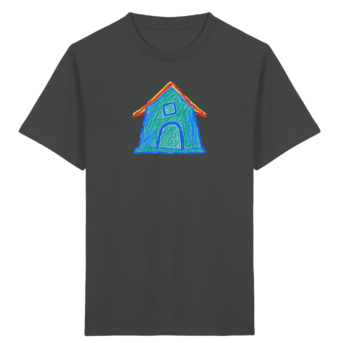 Zweifarbiger Dachbogen Haus - Kinder Bio T-Shirt