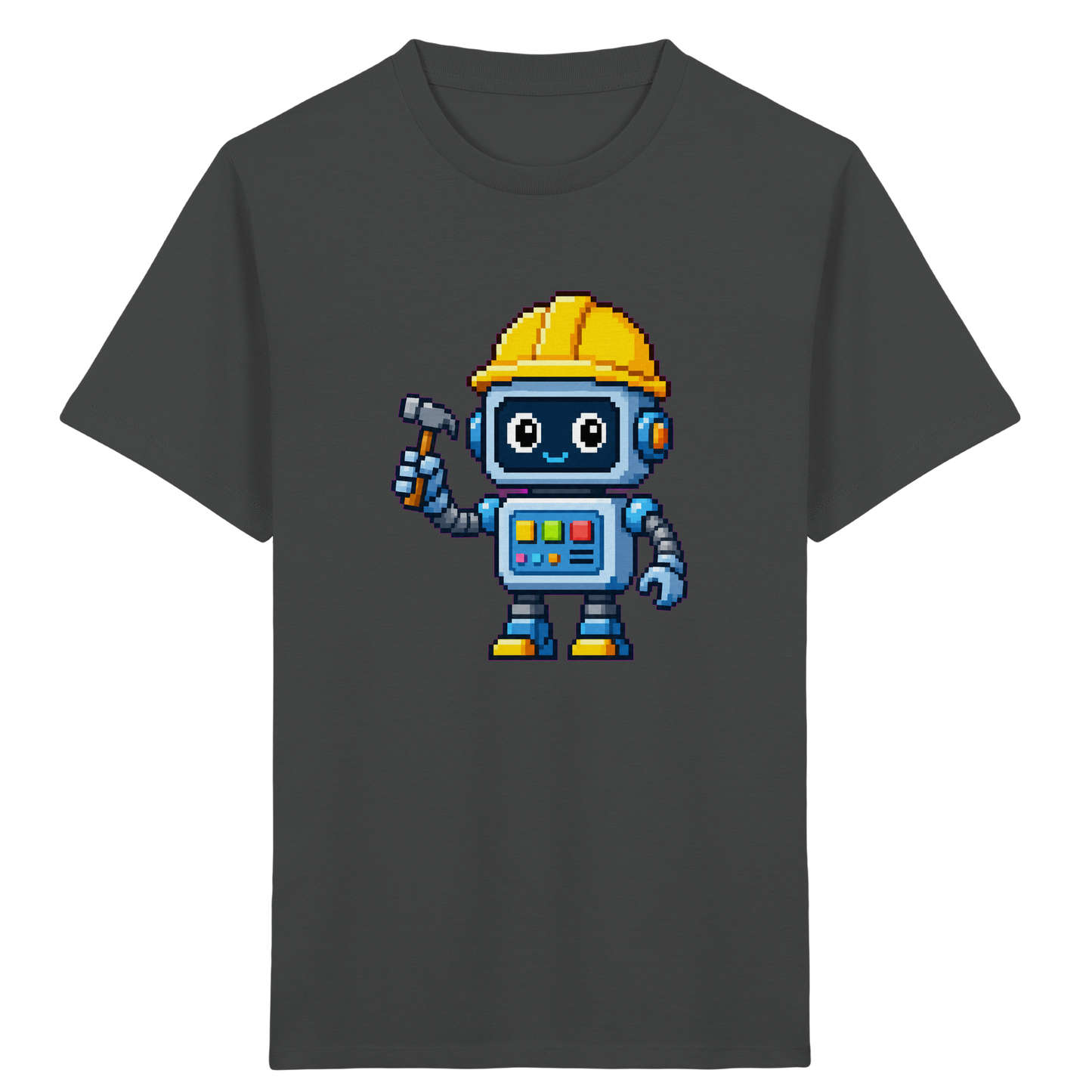 Pixel-Roboter mit Hammer: Retro Kinder-T-Shirt - Kinder T-Shirt