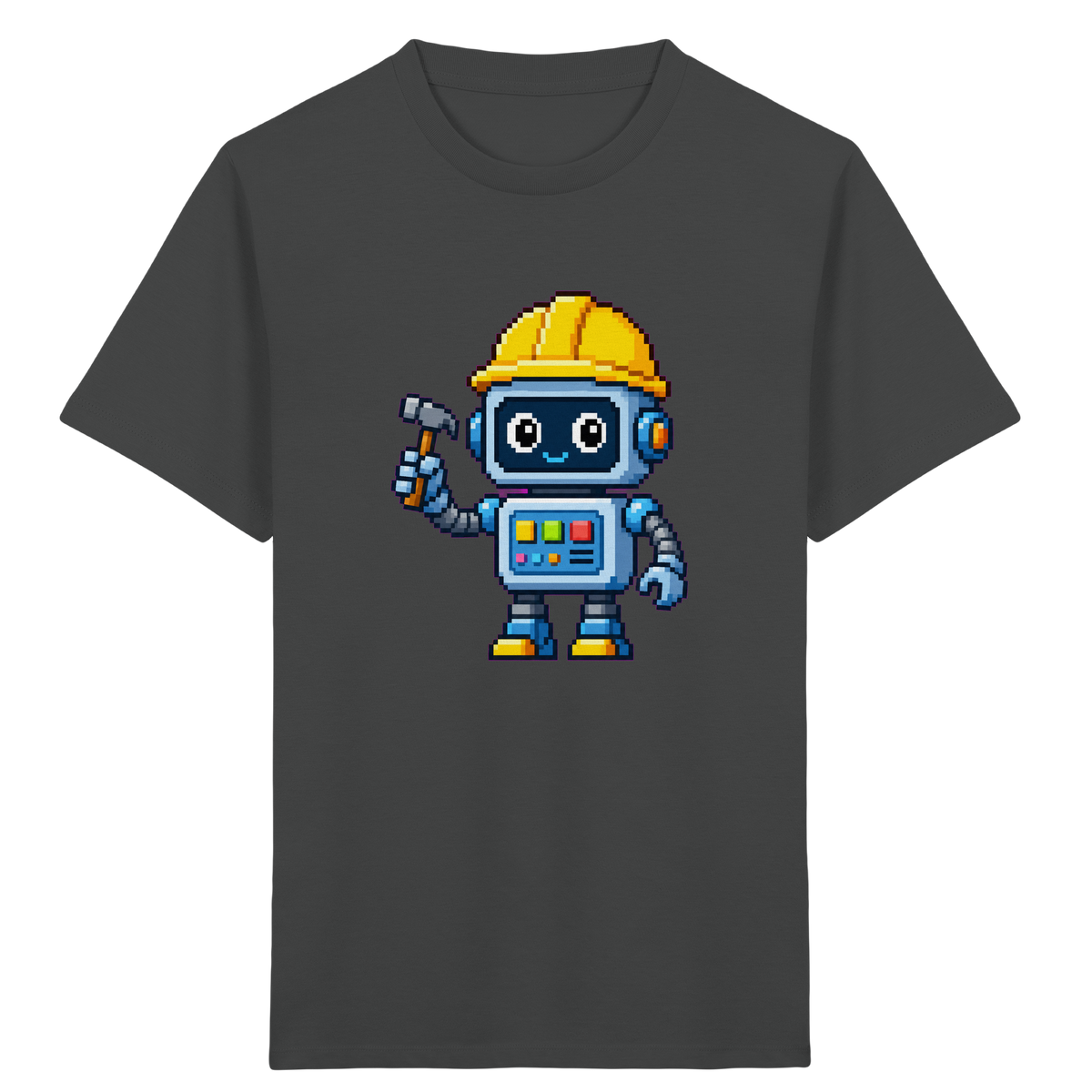 Pixel-Roboter mit Hammer: Retro Kinder-T-Shirt - Kinder T-Shirt
