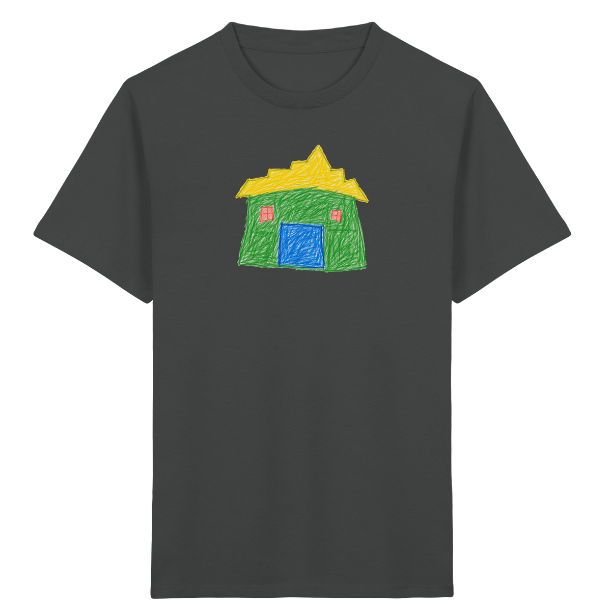 Grünes Haus mit Stufendach - Kinder Bio T-Shirt