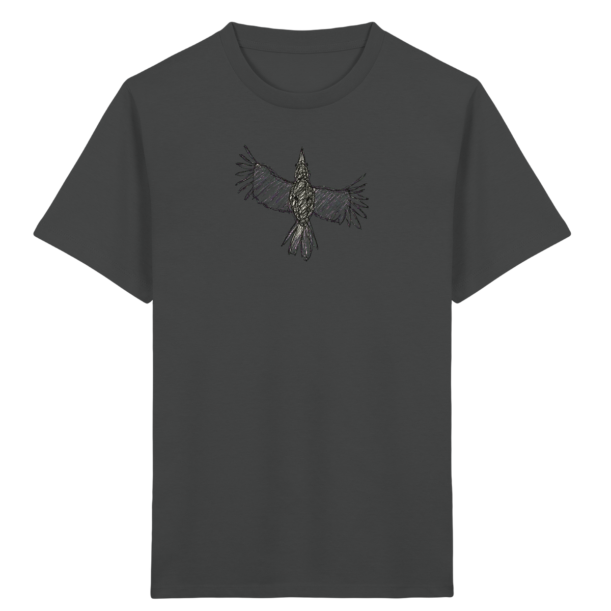 Rabe von oben gezeichnet - Kinder Bio T-Shirt