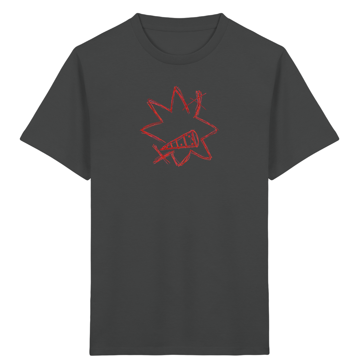 Dunkelroter Mutstern zur Einschulung - Kinder Bio T-Shirt