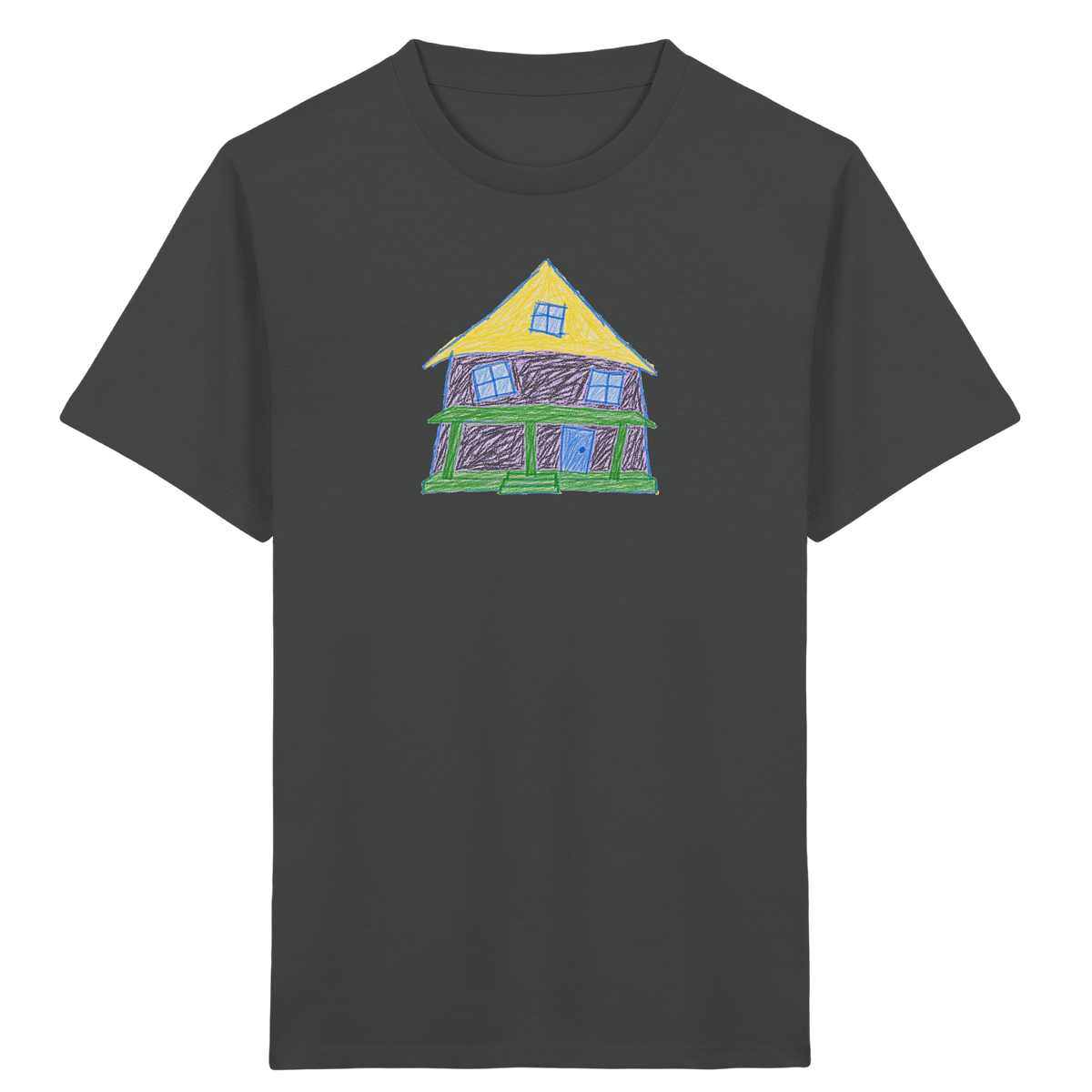 Lila Haus mit Veranda - Kinder Bio T-Shirt
