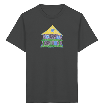 Lila Haus mit Veranda - Kinder Bio T-Shirt