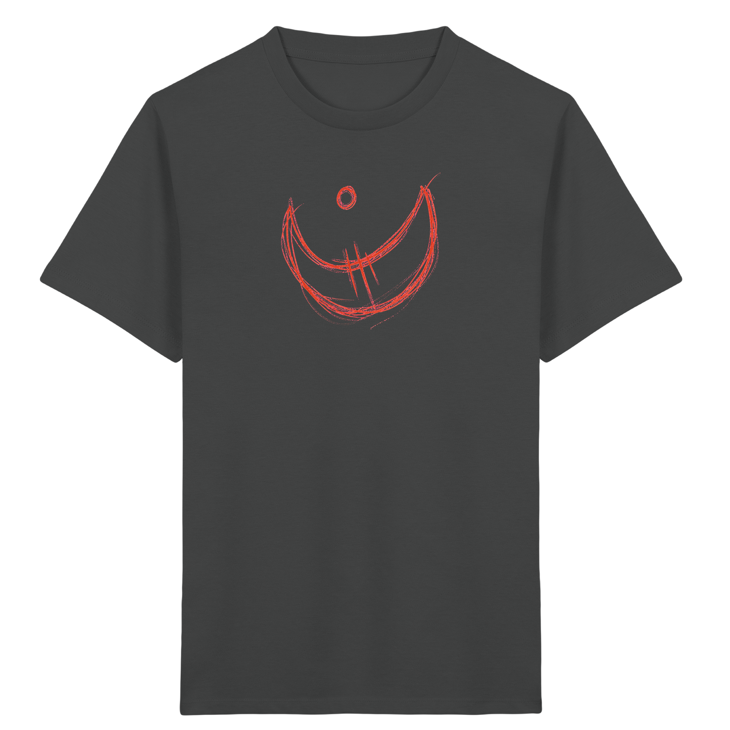 Korallroter Krakelmond für Kinder - Kinder Bio T-Shirt