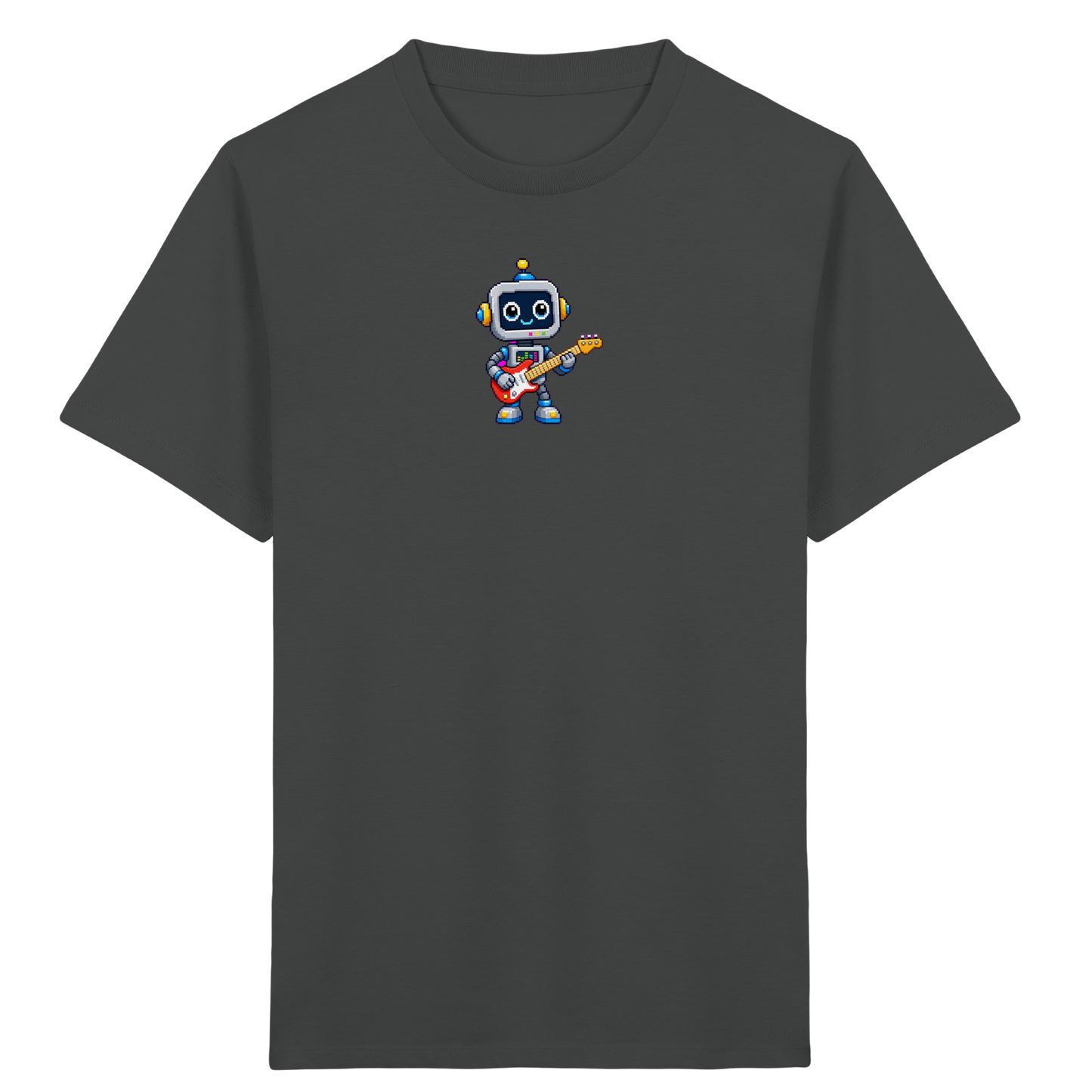 Pixel Roboter rockt E-Gitarre - Kinder T-Shirt