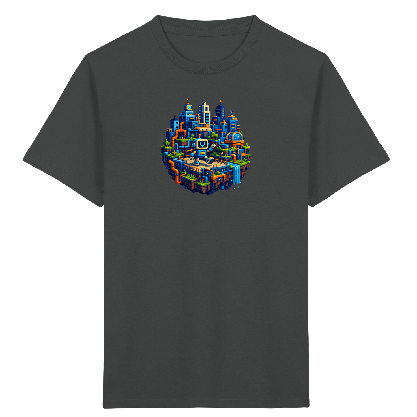 Pixel Roboter Insel Abenteuer T-Shirt - Kinder Bio T-Shirt