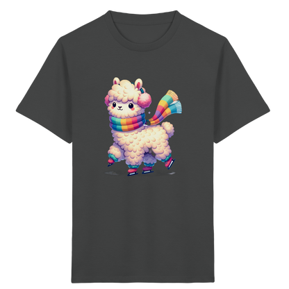 Alpaka auf Schlittschuhen – Kinder Bio-T-Shirt