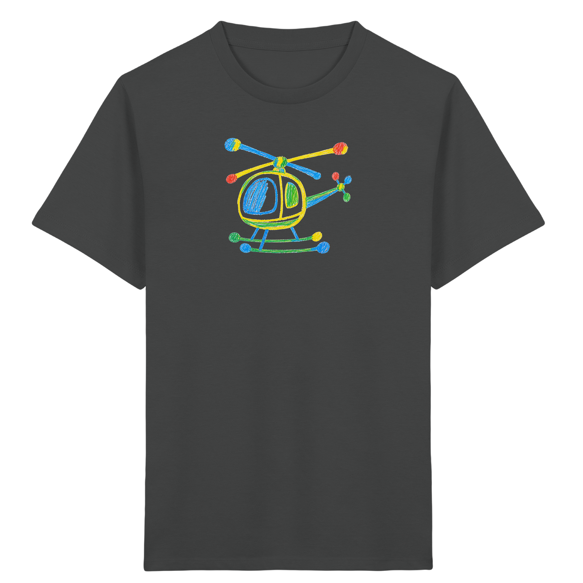 Bunter Farbpunkt Hubschrauber - Kinder Bio T-Shirt