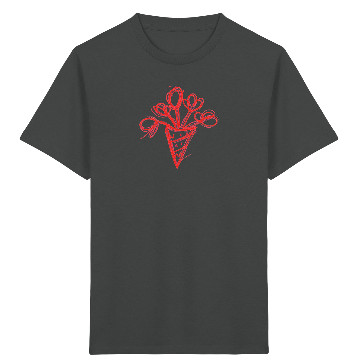 Korallrote Blumenschultüte Kinder T-Shirt - Kinder Bio T-Shirt