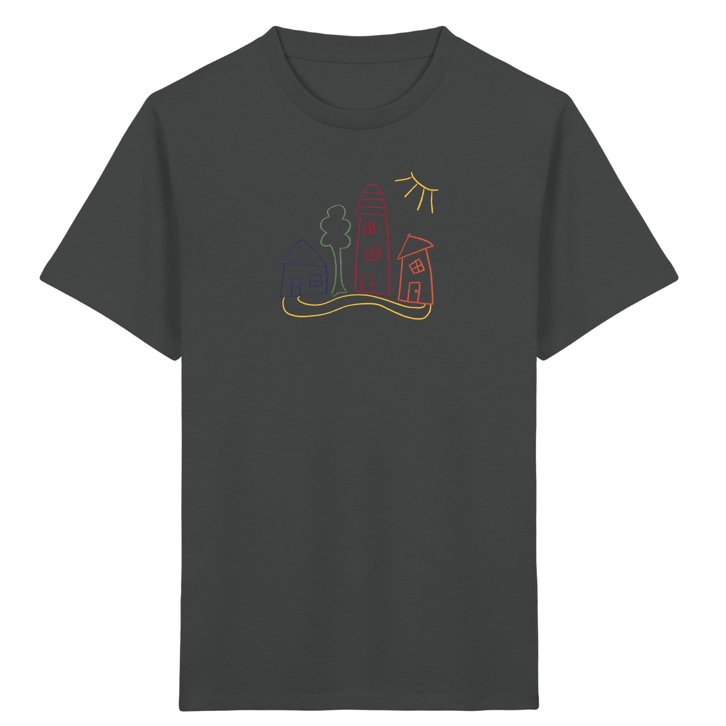 Buntes Dorf T-Shirt für Kinder - Kinder Bio T-Shirt