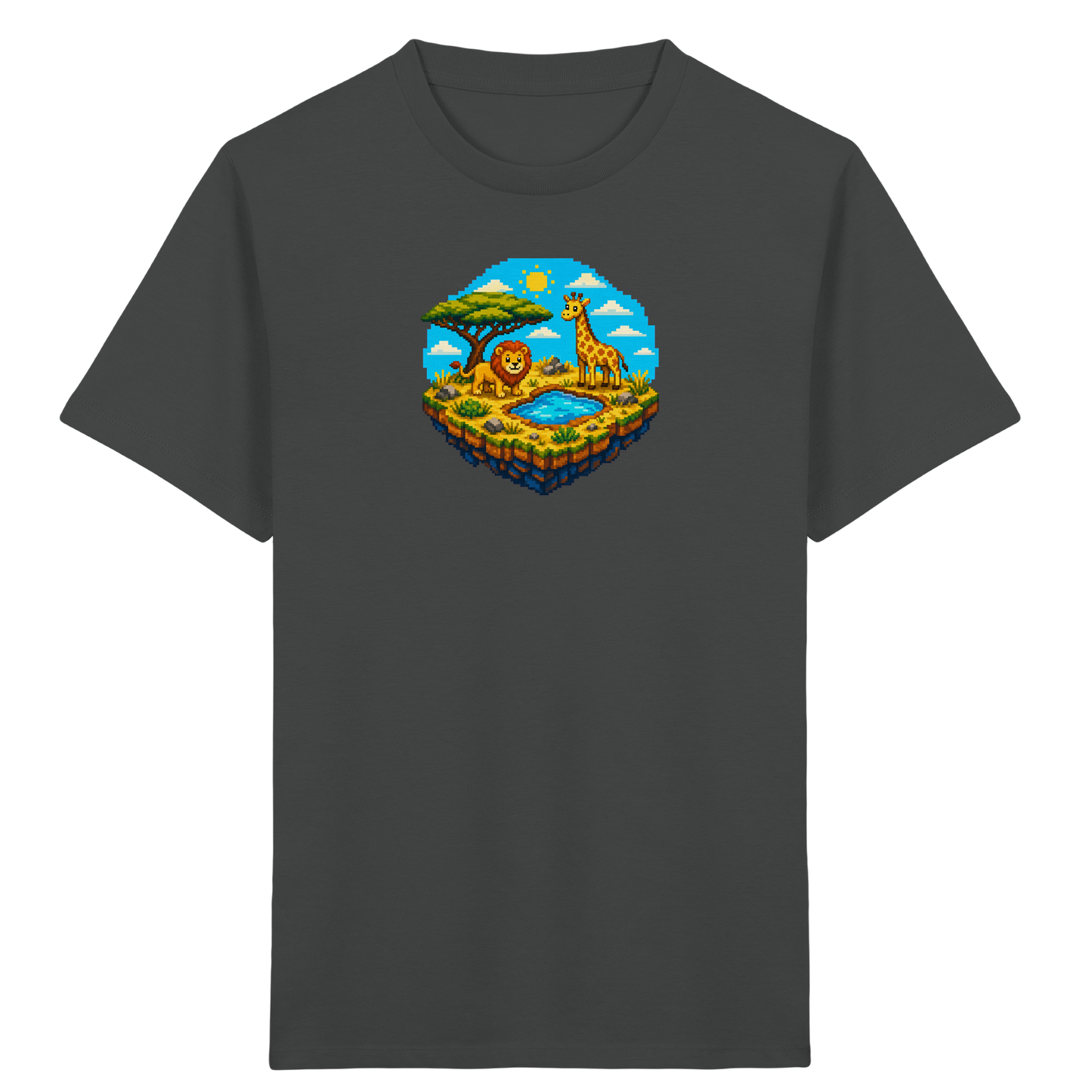 Verspieltes Pixel Safari T-Shirt Kinder - Kinder Bio T-Shirt