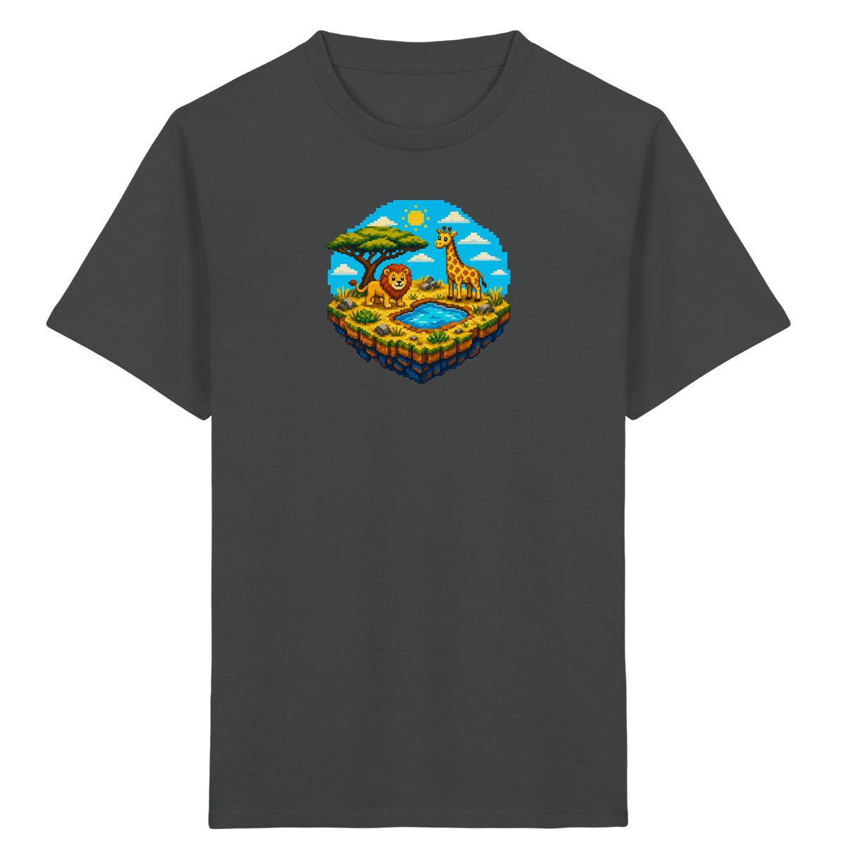 Verspieltes Pixel Safari T-Shirt Kinder - Kinder Bio T-Shirt