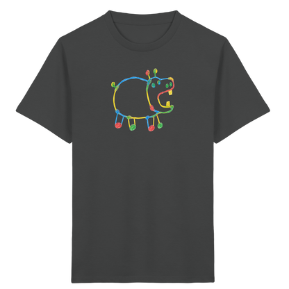 Buntes Farbpunkt Nilpferd Shirt - Kinder Bio T-Shirt