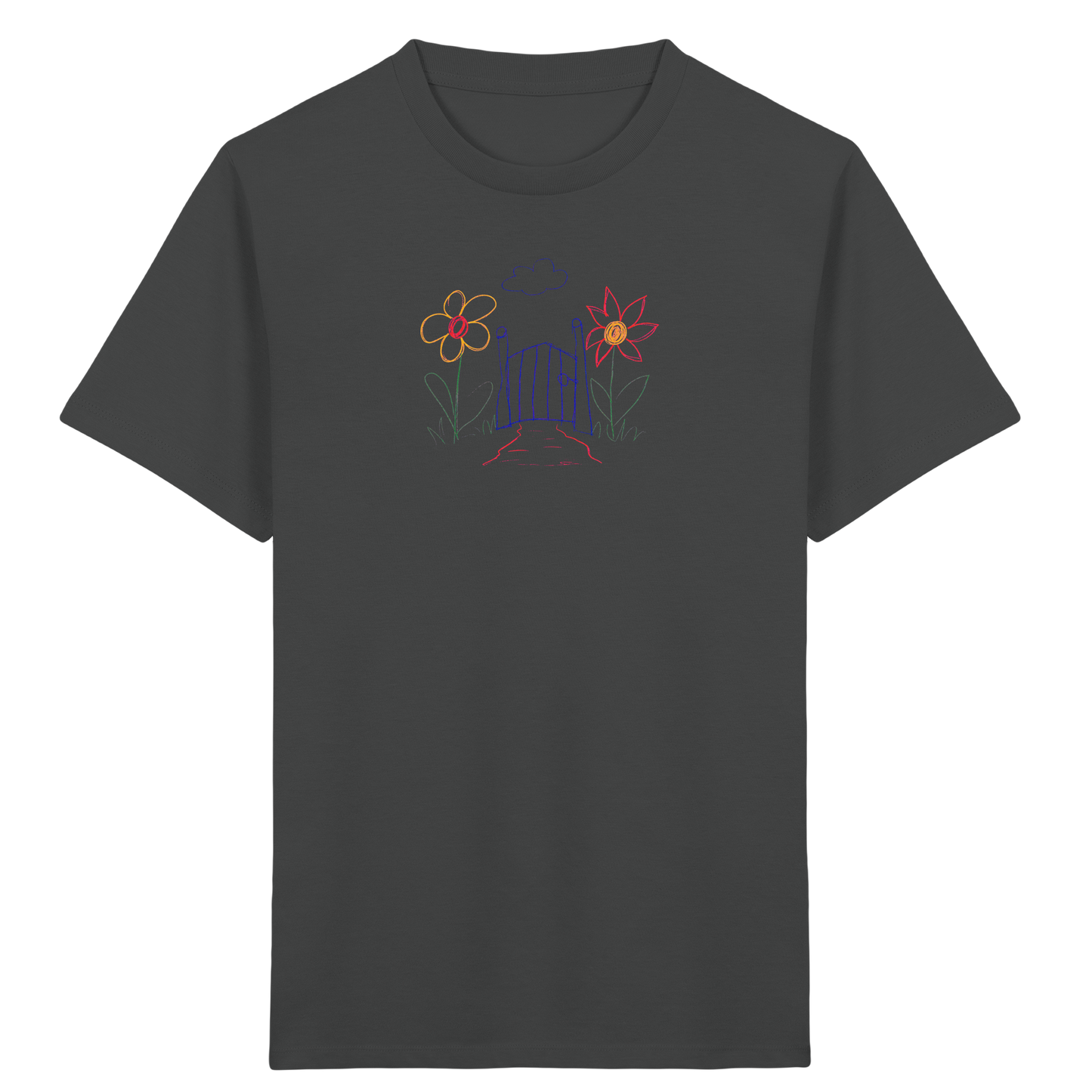 Verspieltes Kinder T-Shirt Garten Motiv - Kinder Bio T-Shirt