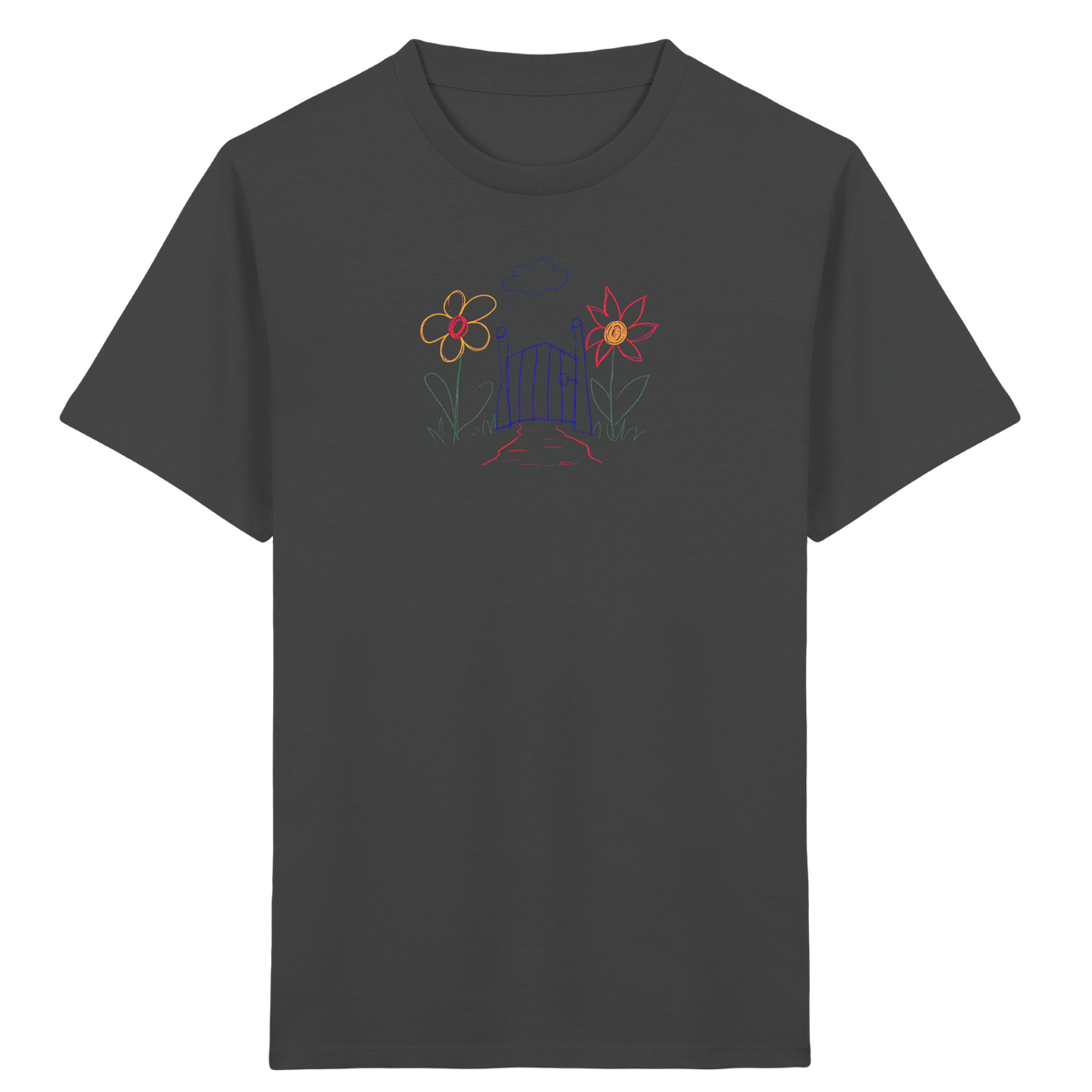 Verspieltes Kinder T-Shirt Garten Motiv - Kinder Bio T-Shirt