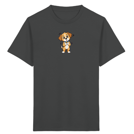 Niedlicher Welpe: Überrascht auf T-Shirt - Kinder Bio T-Shirt