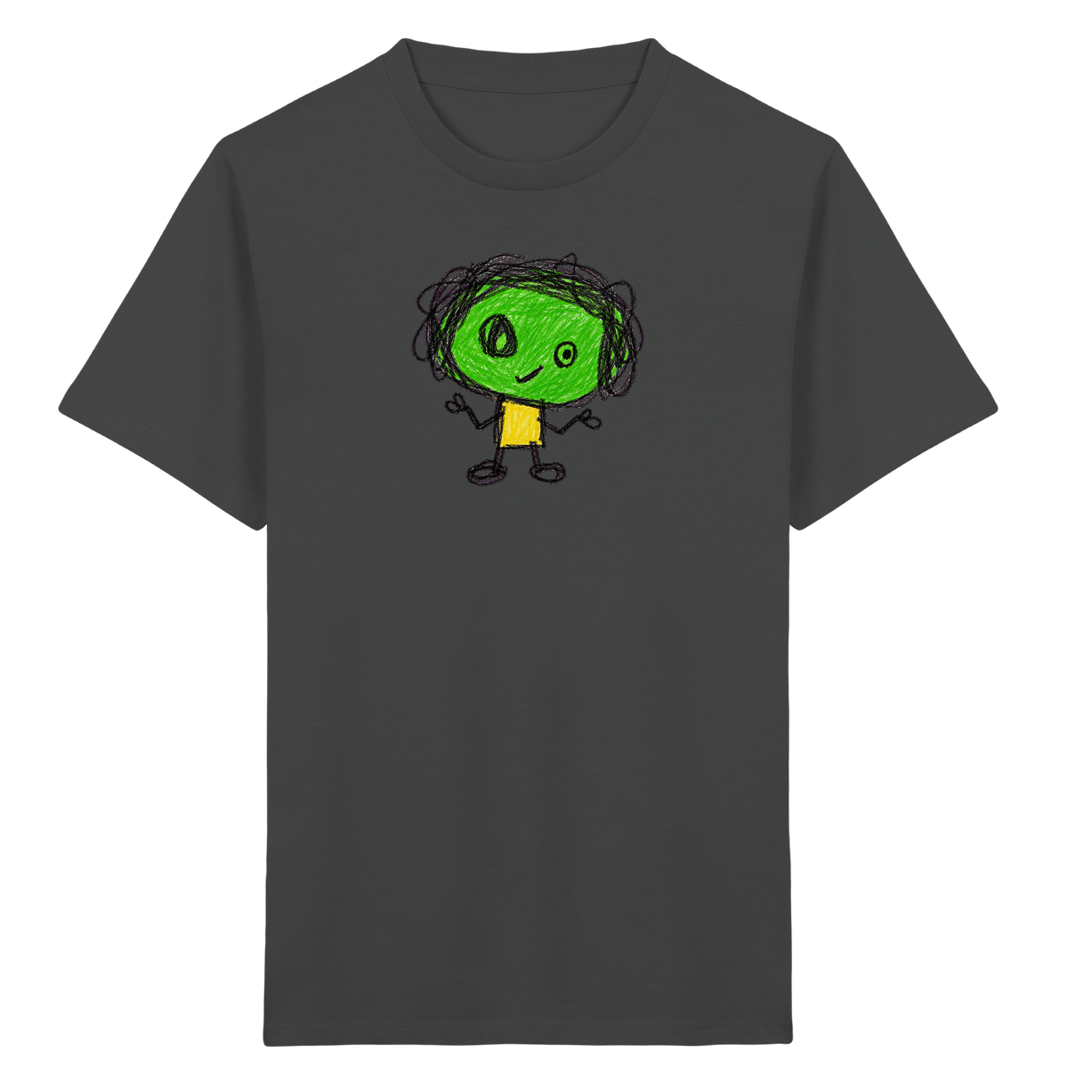 Kritzelkopf mit Zopfkranz - Kinder Bio T-Shirt