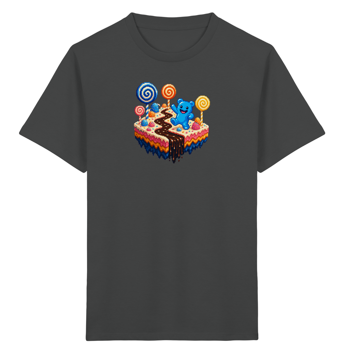 Pixel Gummibärchen auf süßer Insel - Kinder Bio T-Shirt