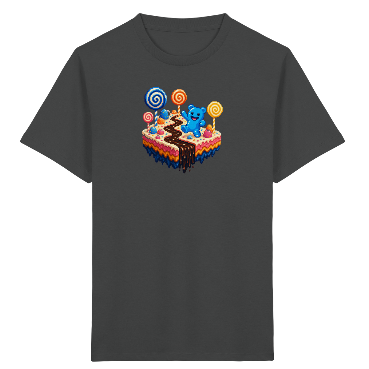 Pixel Gummibärchen auf süßer Insel - Kinder Bio T-Shirt