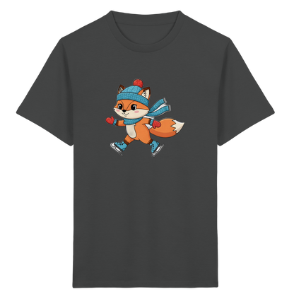 Fuchs auf Schlittschuhen – Kinder Bio-T-Shirt